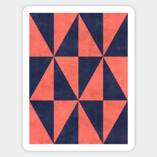 Geometric Triangle Pattern - Coral, Blue Concrete Sticker